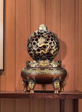 速发九转乾坤鼎铜摆件时来运转九龙鼎客厅玄关办公室招财摆件开业