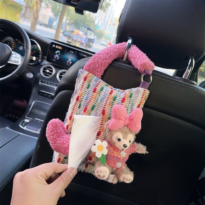 速发高级挂车饰式车载多功能感 可爱抽纸套纸巾盒袋