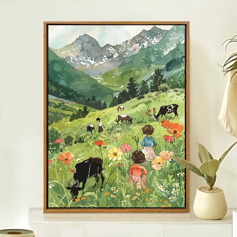 速发风景品泰阿勒的数字油画高级感手工艺术我画客厅装饰油画