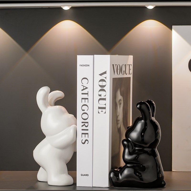 速发轻奢摆件高端兔子书装摆件客厅酒柜电视机柜家居档饰品高级感