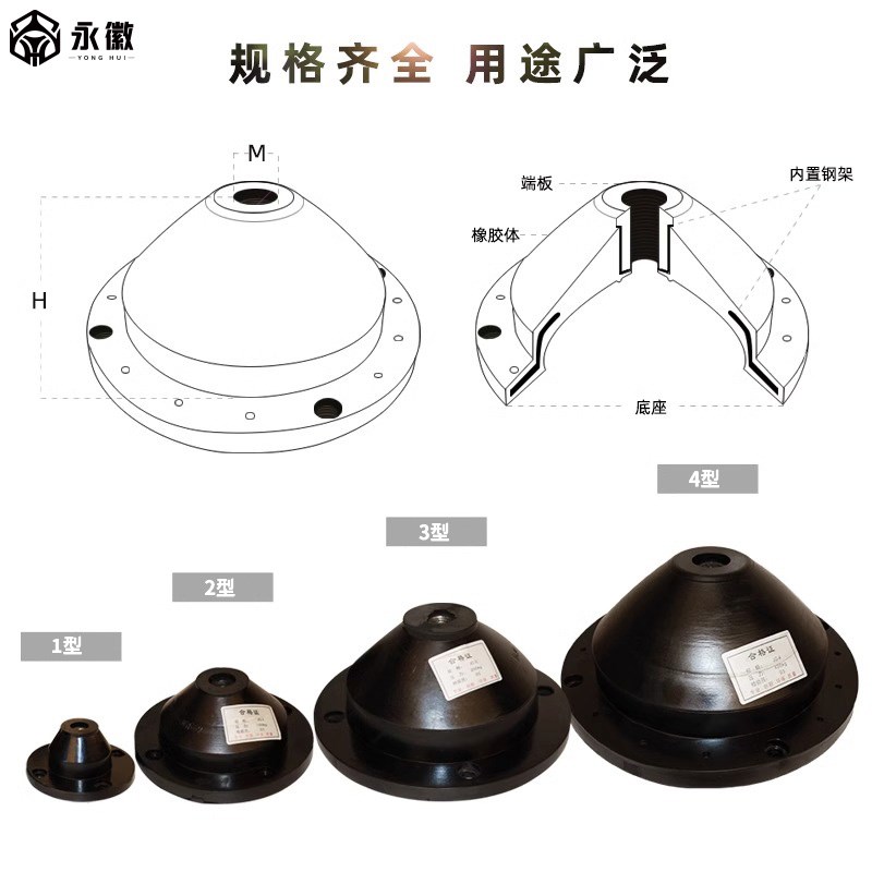 速发JGF型橡胶减震器圆形落地风机水泵空调机组J防震碗式减震垫加