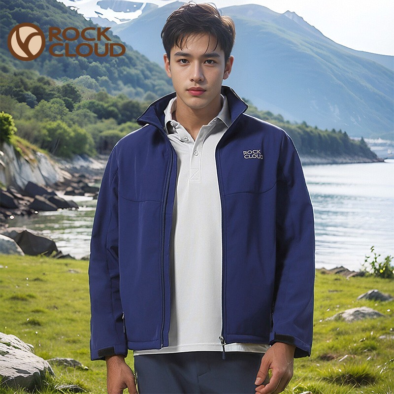 ROCKCLOUD岩云软壳衣户外露营登山徒步运动防泼水男士夹克立领