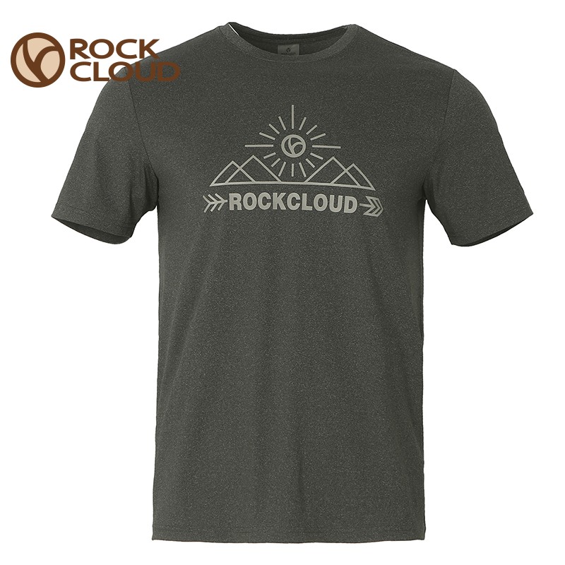 岩云ROCKCLOUD户外登山郊游山系弹力花纱面料男速干T恤半袖透气