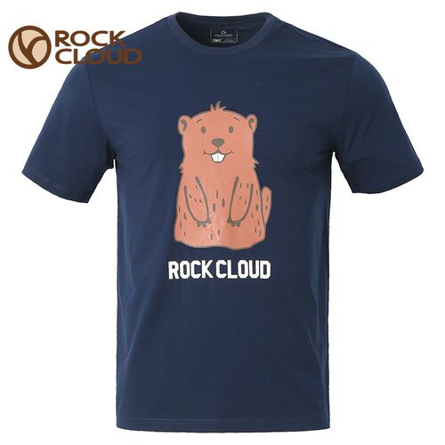 岩云RockCloud夏季新款城市户外运动休闲圆领短袖男棉T恤半袖