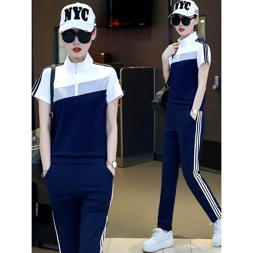 幼儿园教师园服老师工作服女夏季休闲两件套长裤宽松运动服套装薄