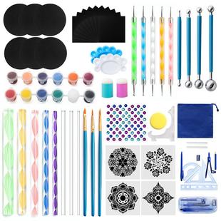 曼陀QOF罗工具模6勾9件套装手指模套拓印绘图板画架卡纸线笔板