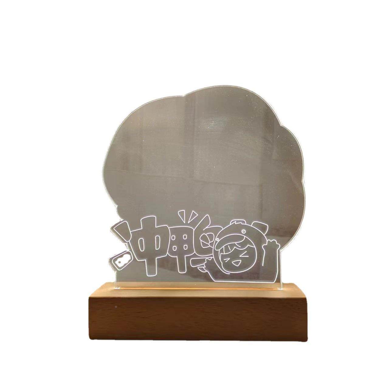 IN擦S桌面明889透亚力克可写发光备忘留言记事板3D小夜灯可爱少女,家装灯饰光源,小夜灯,淘宝优惠券,粉丝福利购,淘宝优惠卷