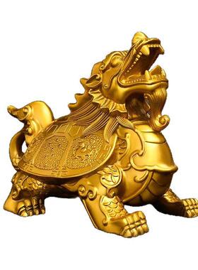 龙龟摆件铜头龟龙铜八卦金钱客龟家黄居装饰53256584厅办公室摆设