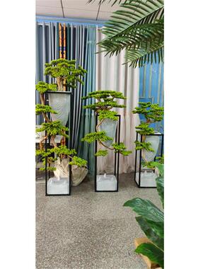 北欧时尚玻璃钢花盆铁艺花架商场花园绿植售楼部公司花艺美陈摆件
