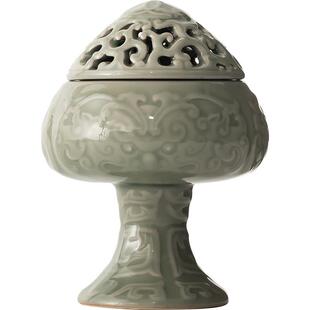 炉宋式陶瓷WKA高脚香炉家用室内中博山陶瓷香道摆件式檀盘香香炉