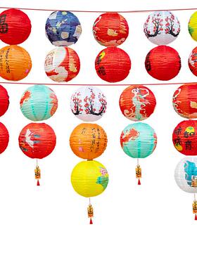 元新旦饰光年装户外防水布灯笼挂饰古EED风发花灯场景布置宫灯猜