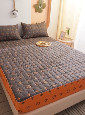 黄色萝卜全棉夹棉i床笠加厚儿童床罩榻榻米床套1x1.9米1.35m2x2.2