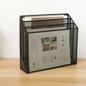多功能文c件收纳架桌面铁艺报刊杂志整理栏壁挂架文具资料置物盒