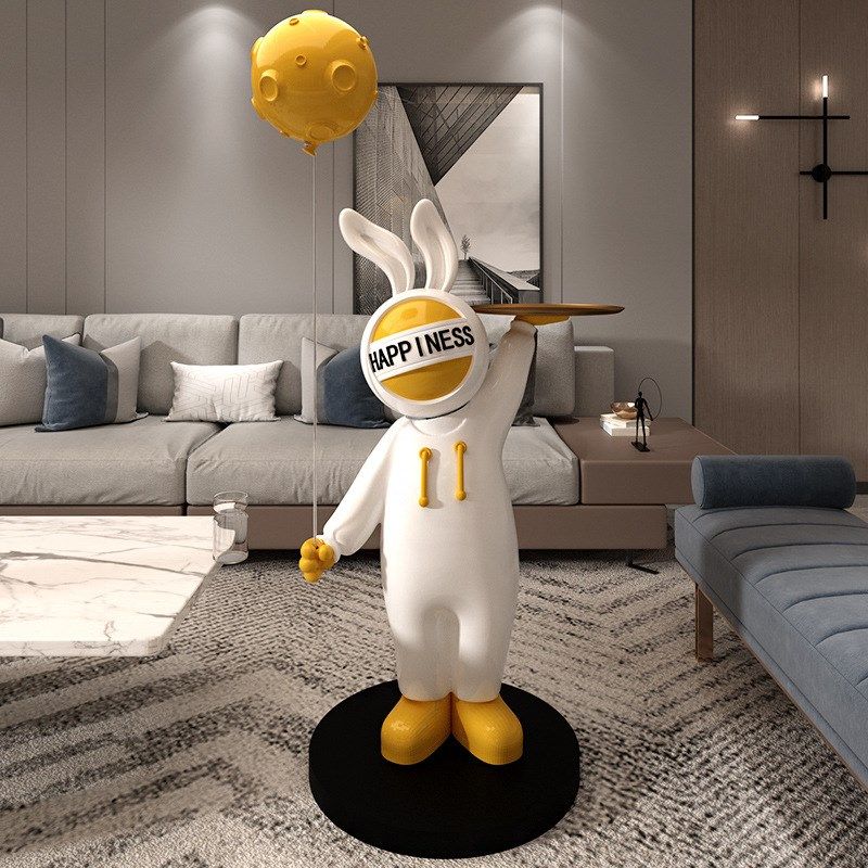 创意家居客厅电视柜托盘收纳装饰品树G脂工艺品太空兔大型落地摆,家居饰品,落地摆件,淘宝优惠券,粉丝福利购,淘宝优惠卷