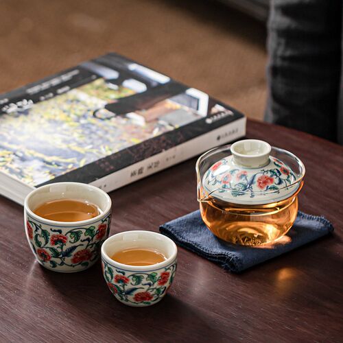 盖碗旅行茶具套装便o携式单人户外泡茶一壶两杯随身快客杯带收纳