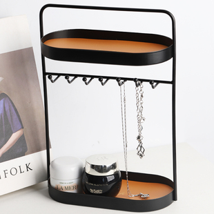 双层项链收纳盒桌面耳饰展示架挂首饰戒指挂架饰品U收拾耳环首饰