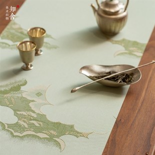 归云居 云霞翠轩织锦茶席复古中式茶桌L台布垫双面布艺桌旗知舍