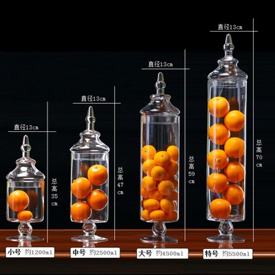 婚庆糖罐装饰罐欧式白料t玻璃摆件糖果罐玻璃缸储物罐甜品台摆件