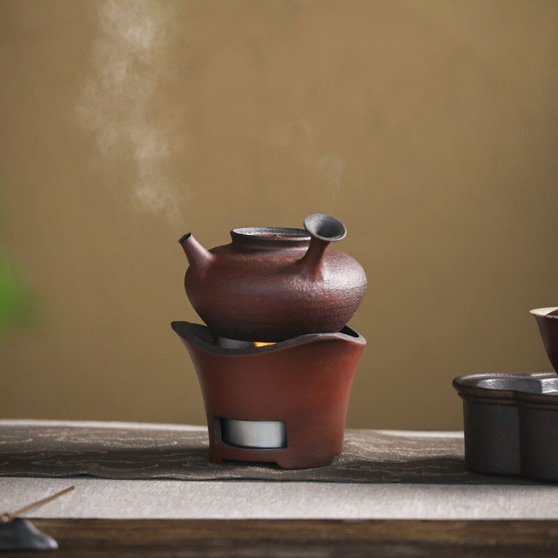【溪元 隐虚壶炉套装】陶作红泥侧把煮茶壶碳炉V酒精炉围炉煮茶