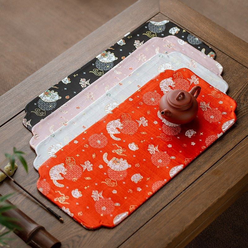 【超值特惠】卡通小老虎织锦茶席 手工布M艺多色生肖虎桌旗茶垫,居家布艺,茶席,淘宝优惠券,粉丝福利购,淘宝优惠卷