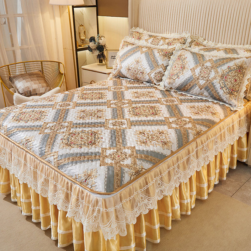 夏季床裙款冰丝i凉席可机洗冰丝席三件套加厚防滑床罩折叠空调席,床上用品,冰丝席,淘宝优惠券,粉丝福利购,淘宝优惠卷