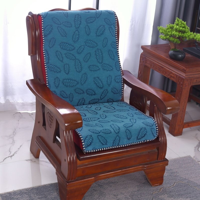 单人位老中式实木沙o发垫带靠背一体式加厚春秋椅海绵坐垫连体椅