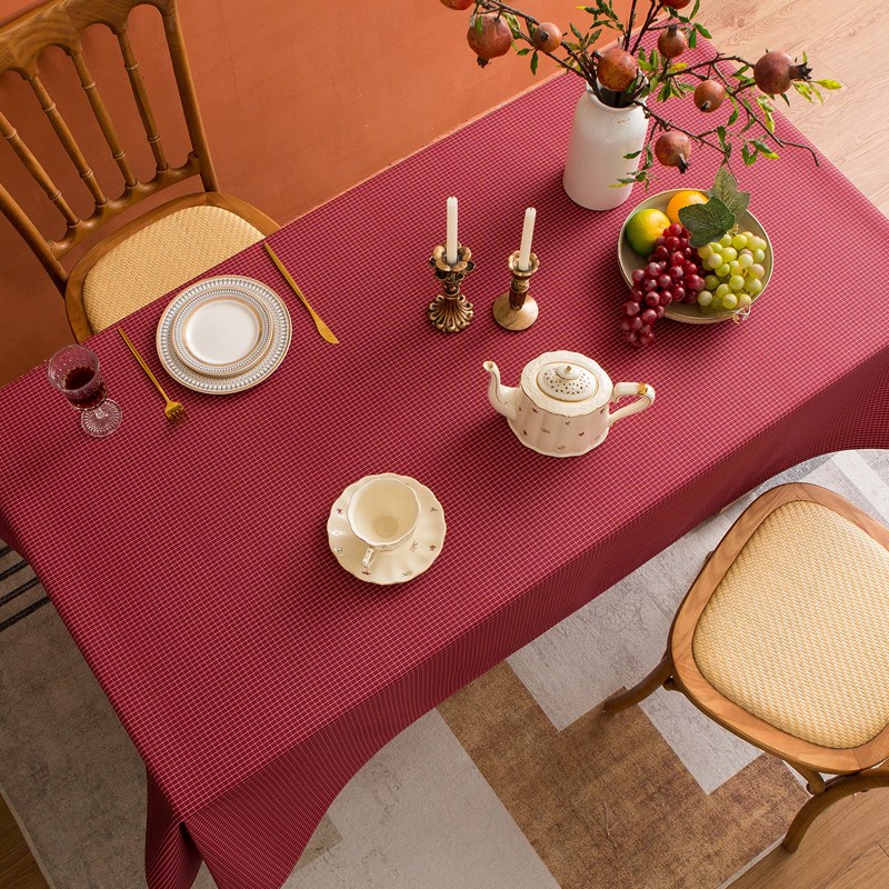 桌布免洗防油防水防烫餐桌台布茶几轻奢高级感长方V形餐布圣诞桌