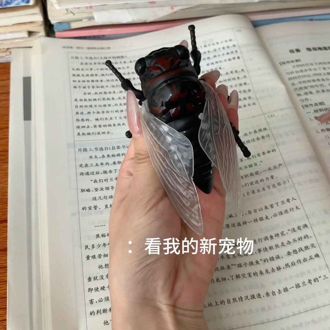 上链条知了仿真昆虫整蛊玩具