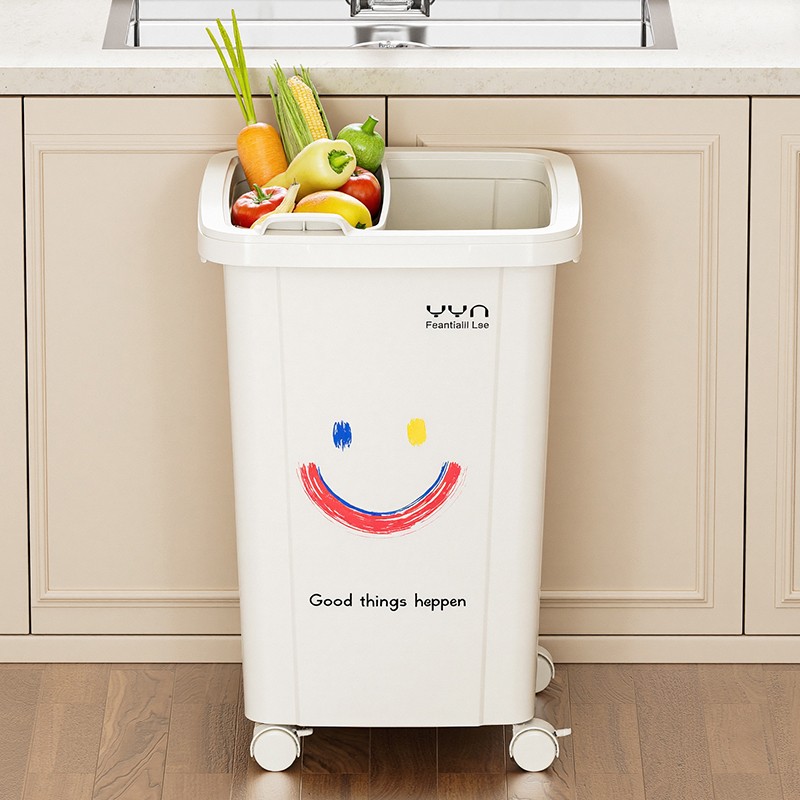 垃圾桶无盖方形大容量高颜值带轮