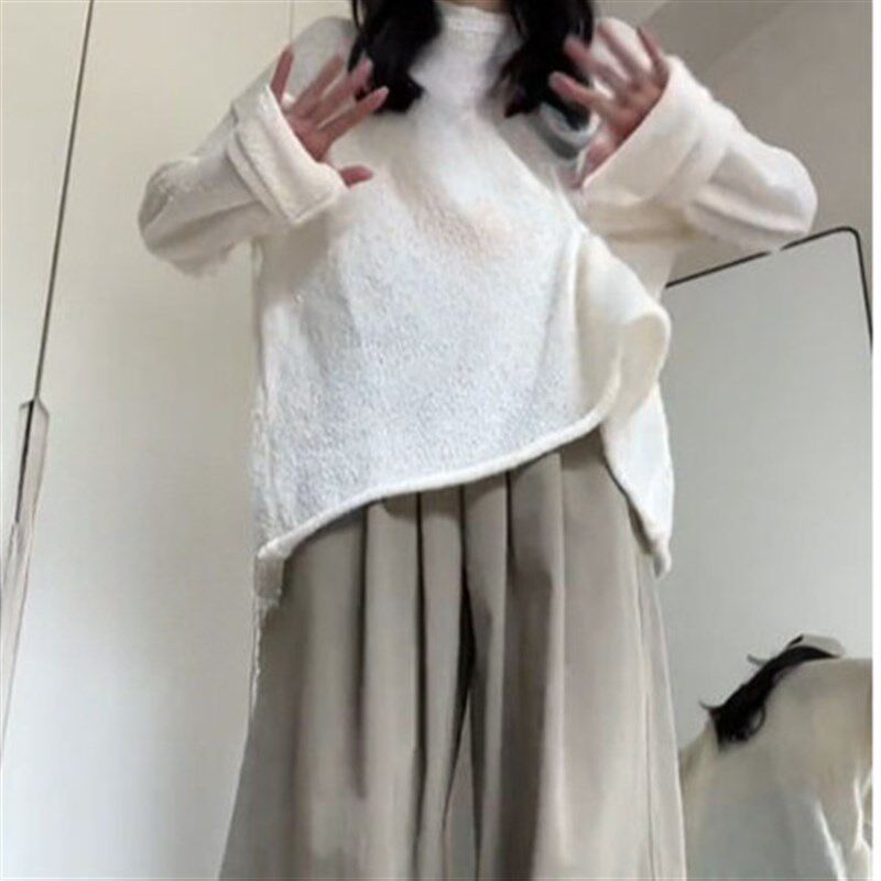 褶皱休闲裤女新款垂感高腰宽松休闲显瘦百搭直筒阔Z腿拖地长裤