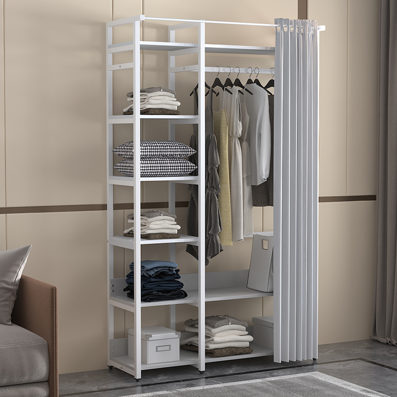 卧室衣帽间挂衣架落地o家用开放式衣架网红简约多功能衣帽架子加