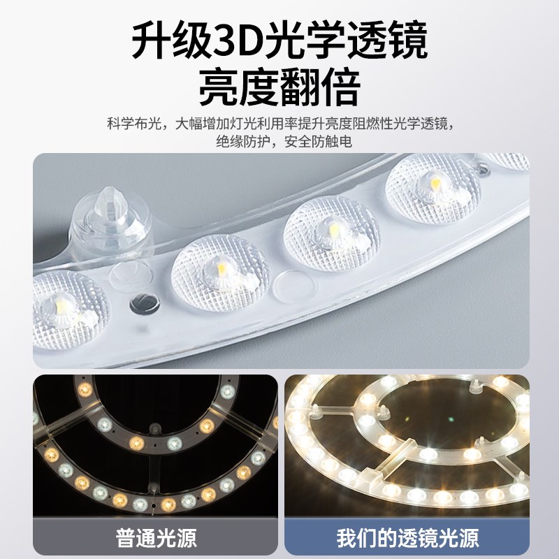 德国led吸f顶灯芯替换灯板圆形磁吸灯盘改造卧室环形光源节能灯条