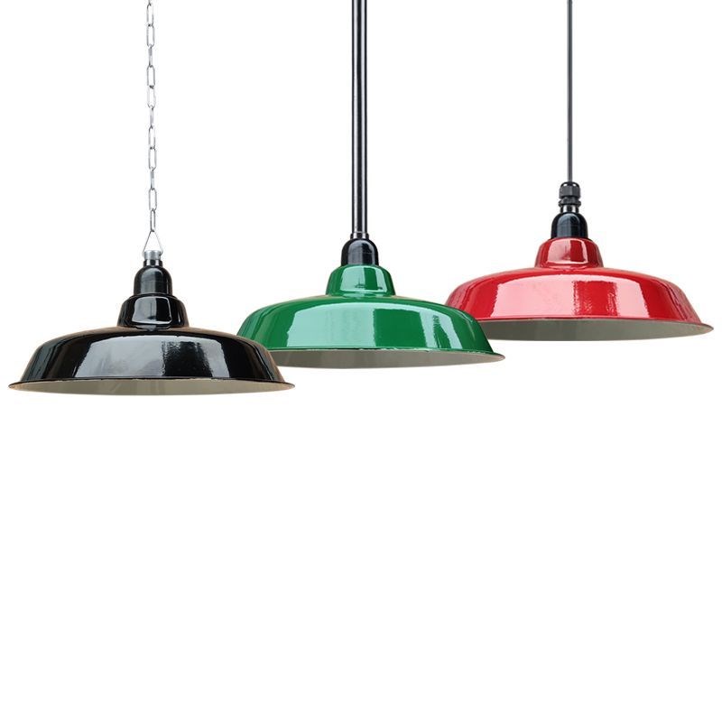 仿搪瓷搪瓷灯怀旧复古吊灯灯罩工矿马路弯军绿老式W火锅店吊灯防