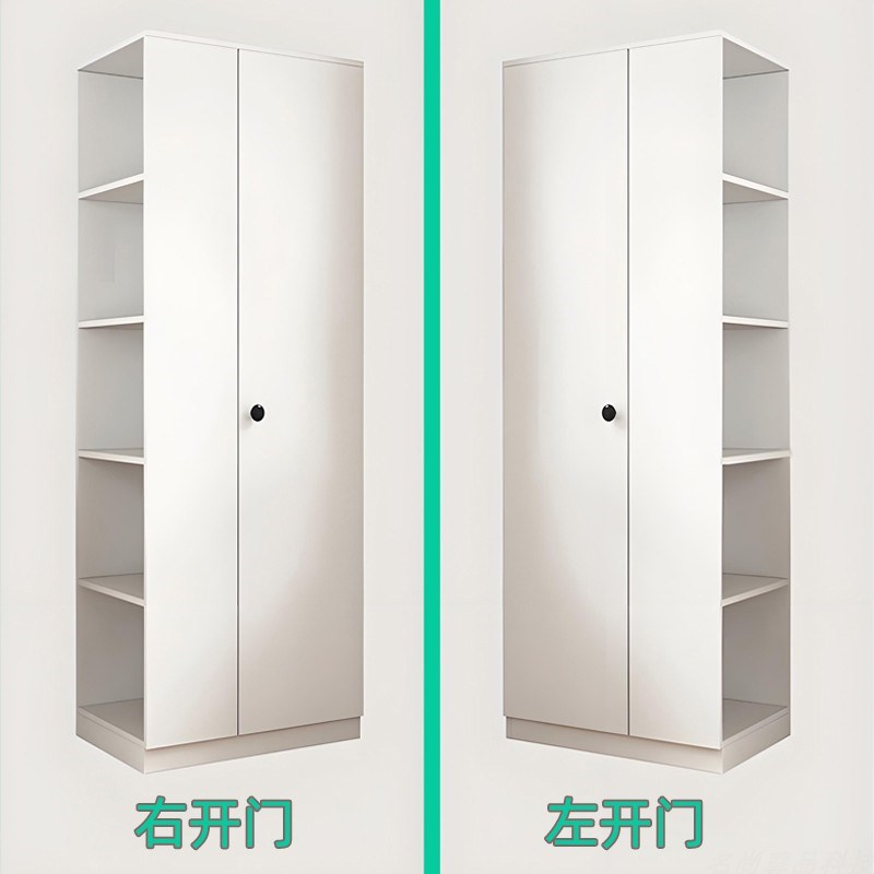 实木衣柜家用卧室柜转角r衣柜子网红小户型单门简易衣柜收纳柜定