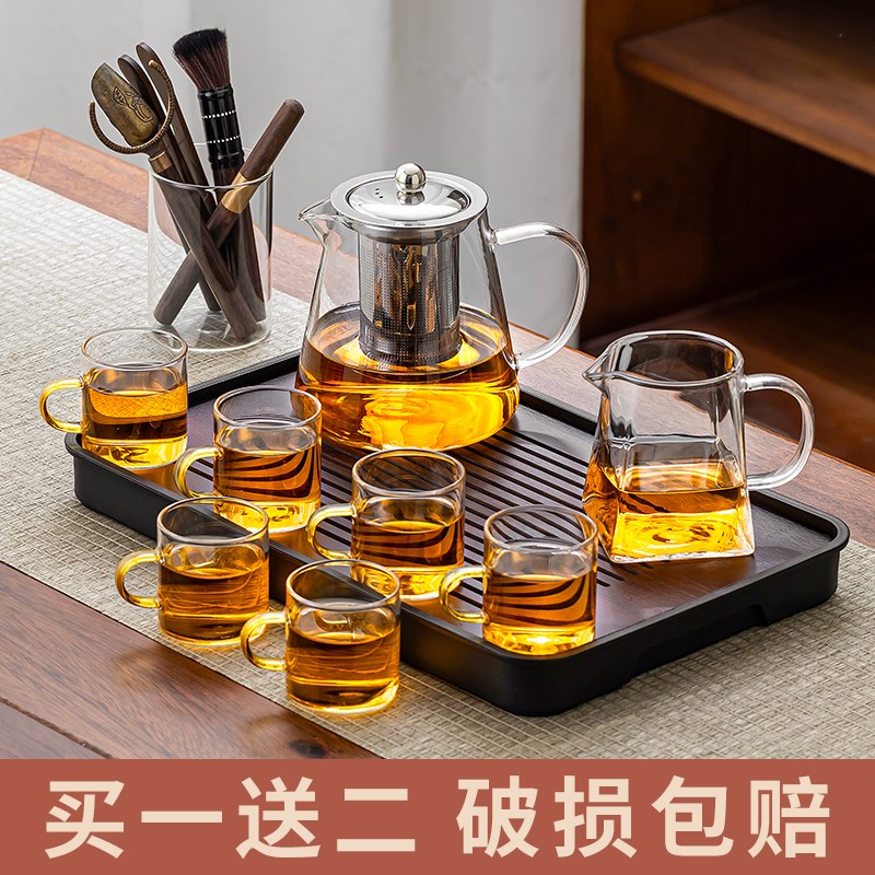 玻璃功夫茶具套装j2024新款家用茶水分离高档办公室会客泡茶壶茶