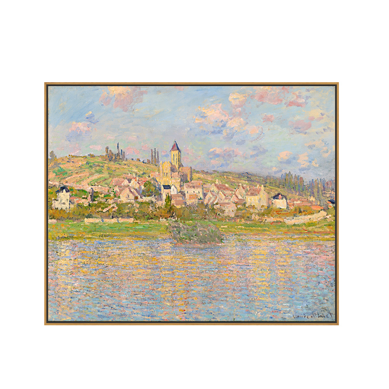 莫奈油画布印刷喷绘仿制油画建筑B风景挂画客厅卧室沙发背景装饰