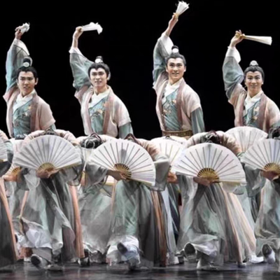古典舞演出服纸扇书生舞蹈服古典舞服装男中国风剧目服飘逸剧目服