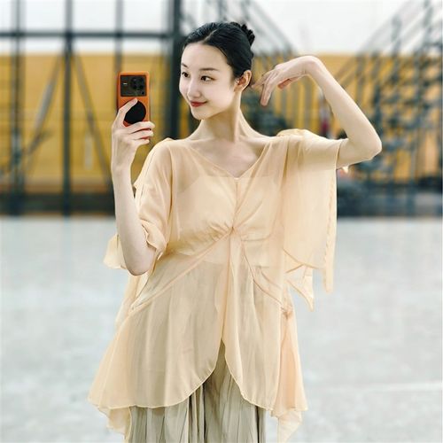 速发古典舞服飘逸纱韵上衣身衣练功服演出服古风国风舞服罩衫
