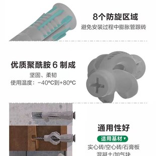 速发标杰空自墙专膨膨胀管 空心砖墙窗帘电视用胀螺丝配不锈钢心