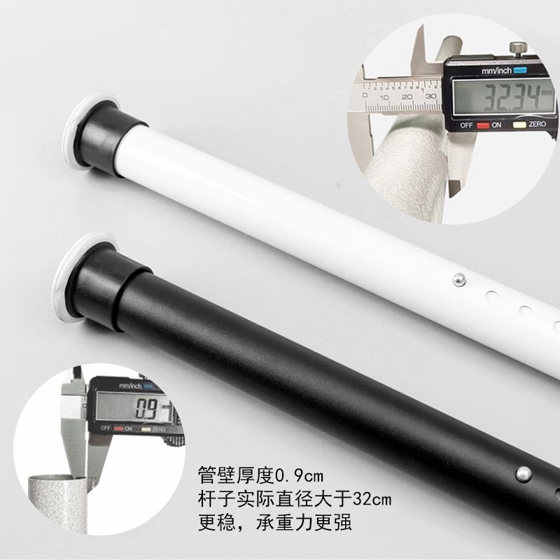 顶天立地晾衣架落地卧室伸缩挂衣架不锈钢单杆衣帽架Y免打孔晒衣