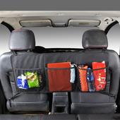 汽车座椅间收纳i袋前排中间隔挡网车用宠物隔离防护网车载悬挂车