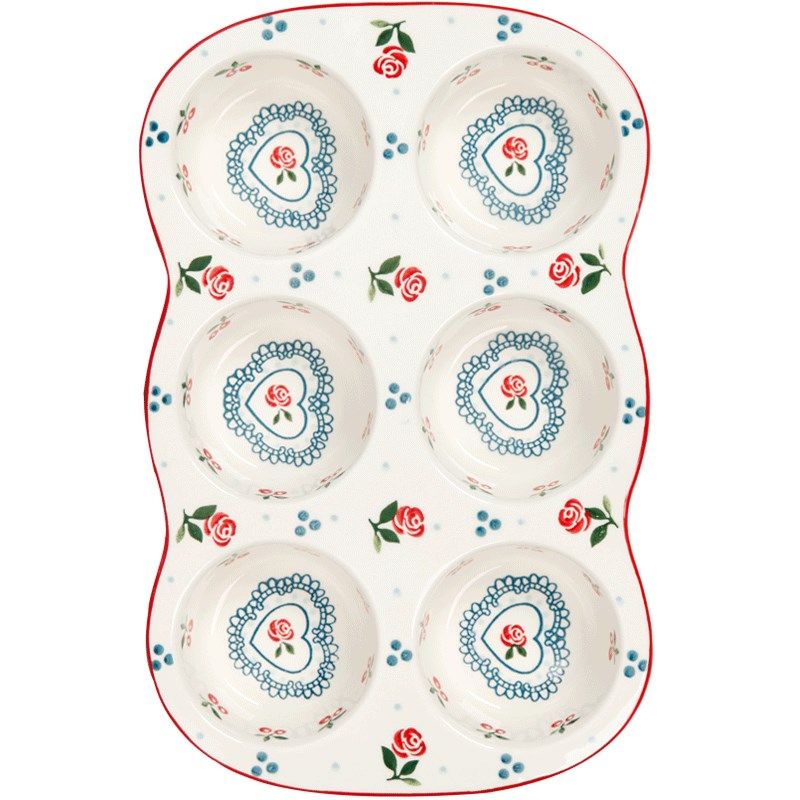 6连 蛋糕模具家用蛋托s大号马芬烤盘连模陶瓷烤盘烤箱用烘焙diy,餐饮具,盘,淘宝优惠券,粉丝福利购,淘宝优惠卷