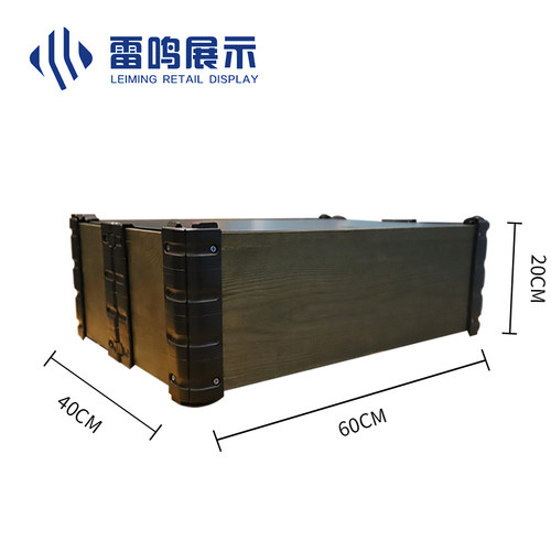 超市货架地堆木质塑料折叠陈列盒收纳箱收纳箱P果蔬收纳盒地堆木