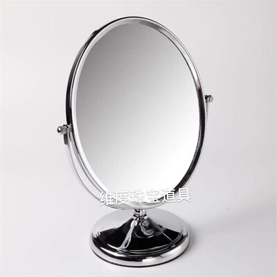 眼镜首饰珠宝店镜子柜台专用双面台式化I妆试戴台镜看货镜珠宝道