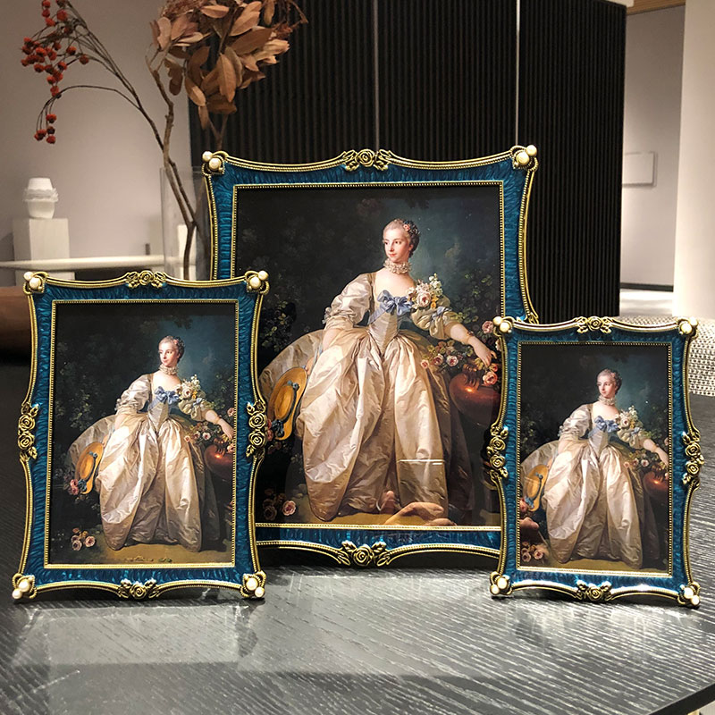 6寸7寸8寸10寸相框摆台 带洗照片F美欧式金属创意样板房摆件框组