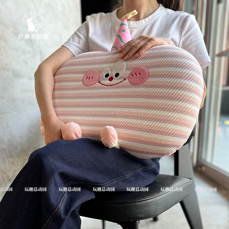 多巴胺冰丝记忆棉午睡枕办公室靠枕工位午休O神器睡觉枕头车载靠