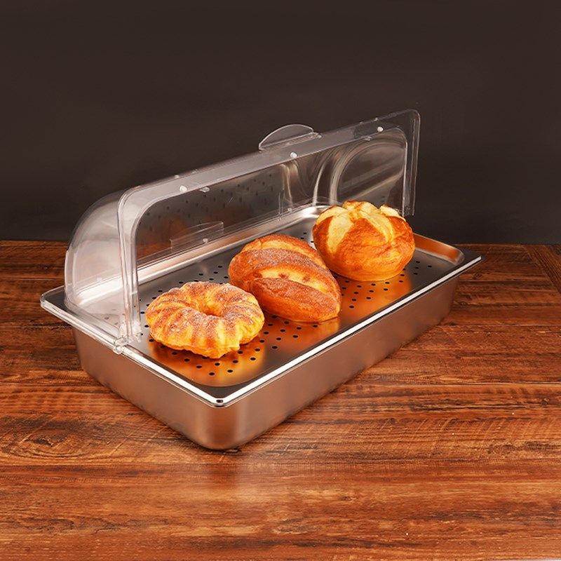 双层不锈钢带透明翻盖保鲜盖加冰保温食J物保鲜盒自助餐滤水滤油,餐饮具,保鲜盖,淘宝优惠券,粉丝福利购,淘宝优惠卷