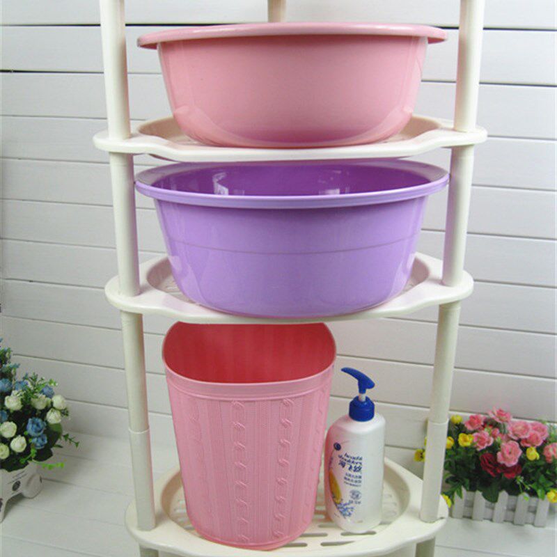 包邮加厚大号卫生间浴室置物架塑料脸盆架厨N房收纳落地三角五层