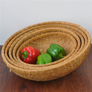 广西手工竹编簸箕竹o筐竹筛面包篮果蔬筐洗菜盆竹制品壮族竹器包