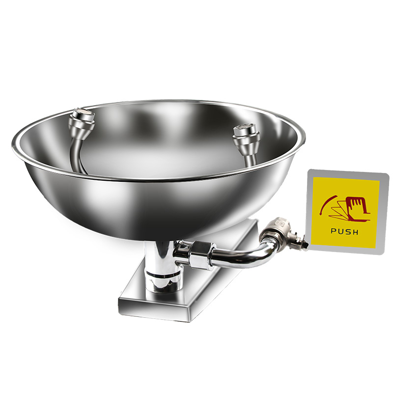 洗眼器验厂纯30l4不锈钢实验室双口挂壁式喷淋冲洗紧急洗眼器台式